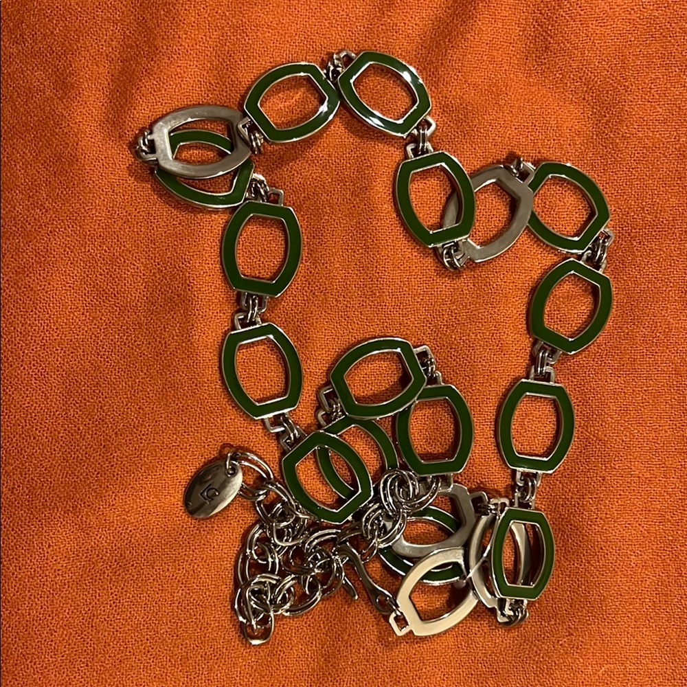 Bold Green and Silver Statement Belt